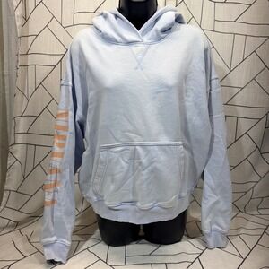 American Eagle Nirvana Hoodie XS Blue Graphic Band Sweatshirt Lived-In